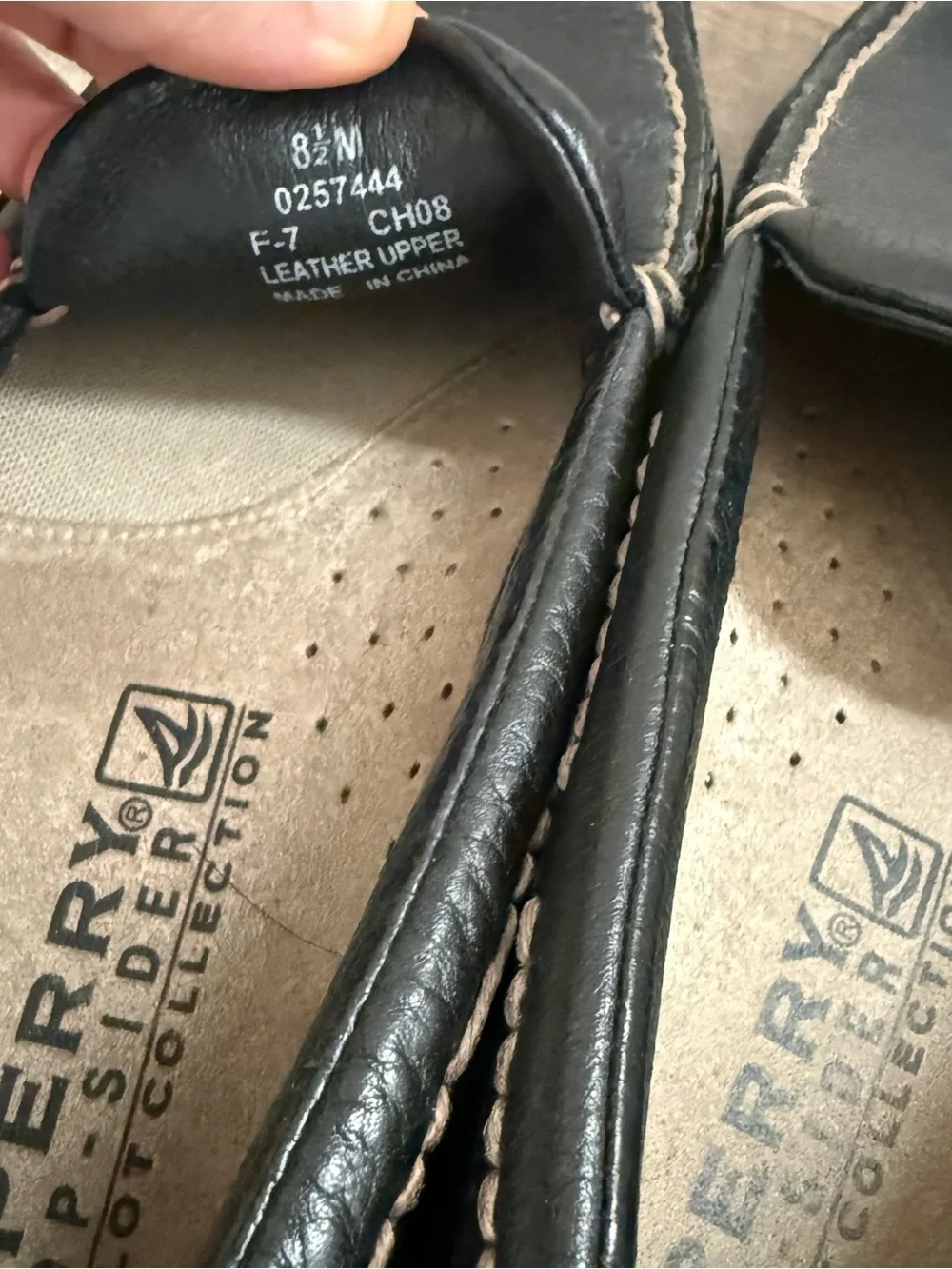 Sperry Top-Sider Loafers Black 8.5 Leather Pilot Collection Wave Comfort Slip-On
